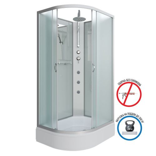 Душевая кабина Niagara Classic 330844RBKTG 100х80 асимметричная без крыши ориентация правая - фото 2