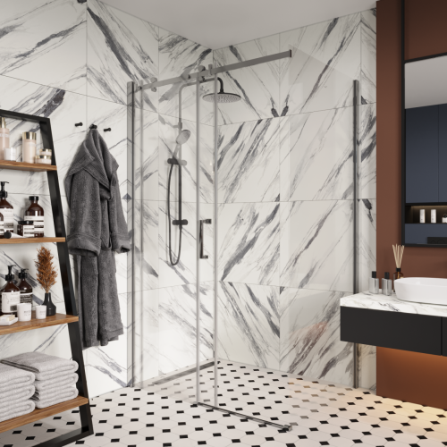 Душевой уголок Cerutti SPA CEZA'S120 120х90 стекло прозрачное профиль хром без поддона - фото 5