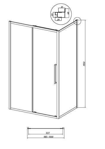 Душевая дверь Grossman Cosmo 200.K33.02.100.10.00 100х195 стекло шиншилла профиль хром - фото 5