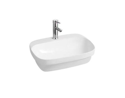 Раковина из сантехнического фарфора Aquatek АМАДЕО AQ6042-00 60х40 накладная цвет белый 1 отверстие под смеситель