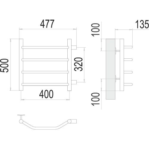Полотенцесушитель водяной Terminus 4670078530042 50х50 хром - фото 3