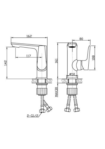 Смеситель BelBagno ANCONA ANCONA-LVM-CRM на раковину хром - фото 2