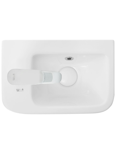 Раковина из сантехнического фаянса WeltWasser WW SK 10000004590 40х20 подвесная цвет белый 1 отверстие под смеситель - фото 4