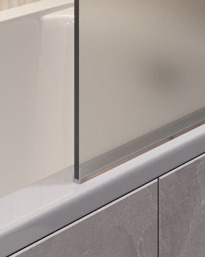Шторка для ванны Timo T30 70х140 стекло матовое профиль хром матовый ориентация универсальная - фото 3