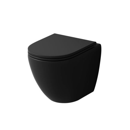 Унитаз подвесной Grossman Торнадо GR-4455BMSQ черный с сиденьем микролифт безободковый смыв торнадо