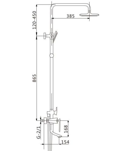 Душевая стойка Savol S-JD9145A настенная цвет хром - фото 2