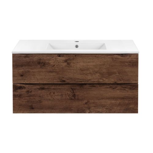 Тумба под раковину Vincea Mia VMC-2MC100RW 100х50 подвесная цвет коричневый - фото 3