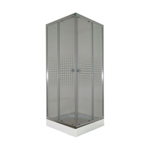 Душевой уголок Parly ZQ8111 80х80 стекло с рисунком профиль хром с поддоном - фото 4