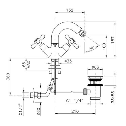 Смеситель Nicolazzi Nuova Brenta 2537CR на биде хром - фото 2