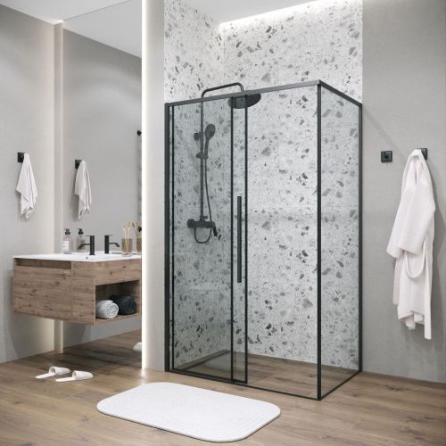 Душевой уголок Grossman Galaxy 120.K33.01.1470.21.00 140х70 стекло прозрачное профиль черный без поддона - фото 5