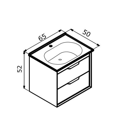 Тумба с раковиной Orka Clay 5004381 70х50 подвесная цвет бежевый - фото 3