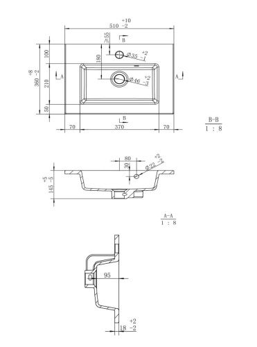 Раковина керамическая Uperwood Aurora RAurora50wg 50х40 полувстраиваемая цвет белый - фото 2
