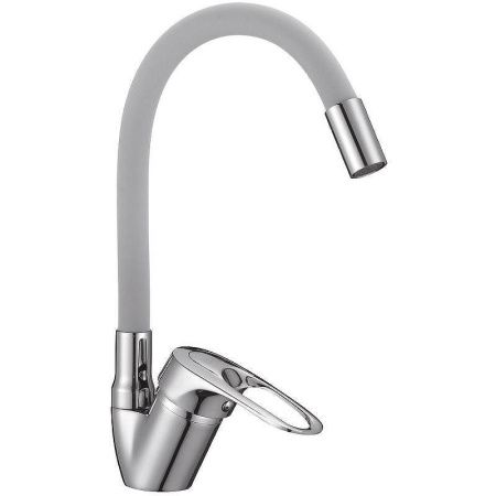 Смеситель для кухни D-Lin D150628-2C на мойку хром/серый