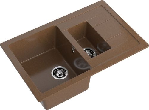 Кухонная мойка Granfest Quadro Q-775KL терракот 75х50 цвет коричневый поверхность матовая - фото 2