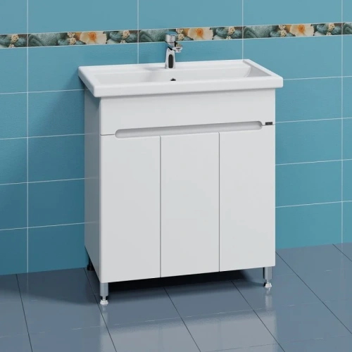 Тумба под раковину СанТа Лондон 224041 80х40 напольная цвет белый - фото 3