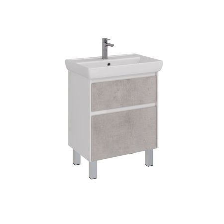 Тумба под раковину LeMark Combi LM03C70T-Beton 60х40 напольная цвет серый/белый