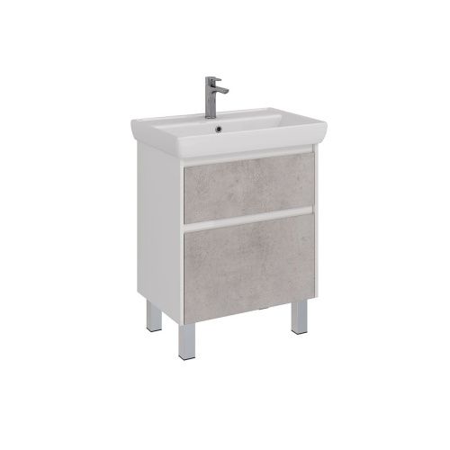 Тумба под раковину LeMark Combi LM03C70T-Beton 60х40 напольная цвет серый/белый - фото 5
