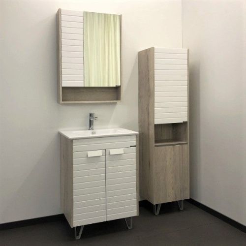 Тумба с раковиной Comforty Клеон 00-00002044CF 60х50 напольная цвет серый - фото 5