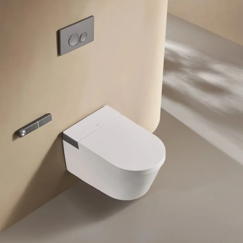 Унитаз-биде подвесной Arrow AKH1051H белый с сиденьем микролифт безободковый каскадный смыв - фото 3