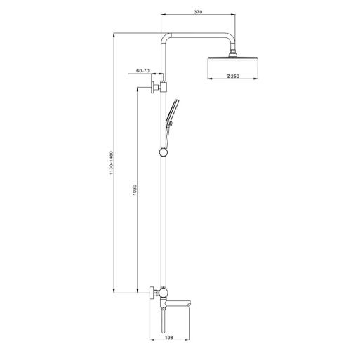 Душевая стойка Splenka S223.24.06 настенная цвет черный - фото 3