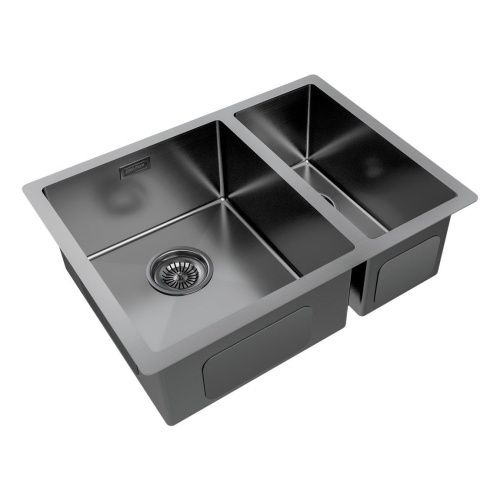 Кухонная мойка Paulmark GERBERG 59/2S UNI PM225944-GML 35х40 цвет вороненая сталь поверхность брашированная - фото 2