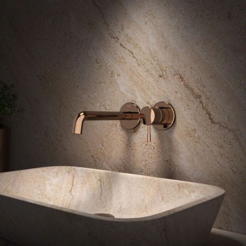 Смеситель для раковины Teska ATLAS E5709 встраиваемый в стену розовое золото - фото 4