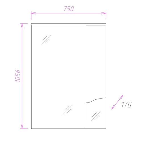 Зеркало-шкаф Onika Моника 207507 80х110 подвесной цвет белый - фото 3