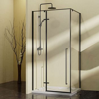 Душевой уголок Vincea Slim-N VSR-5SN1010CLB 100х100 стекло прозрачное профиль черный без поддона