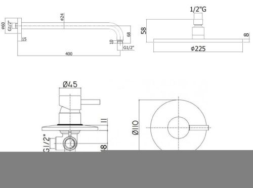 Душевая система Paffoni Light KITLIG011NO встраиваемая в стену цвет черный с термостатом - фото 4