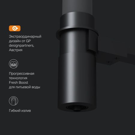 Смеситель для кухни Am.Pm Like F8007825 на мойку черный/серый