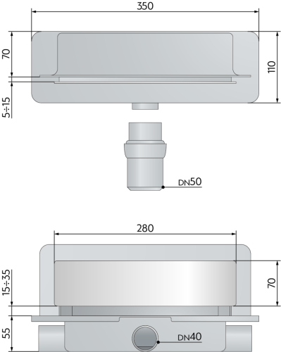 Душевой лоток OMP Tea Intramura 975.101.8 35х10 - фото 5