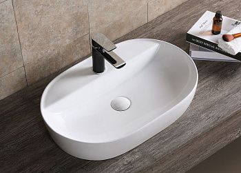 Раковина из сантехнического фарфора Cerutti SPA CR0076 50х40 накладная цвет белый 1 отверстие под смеситель