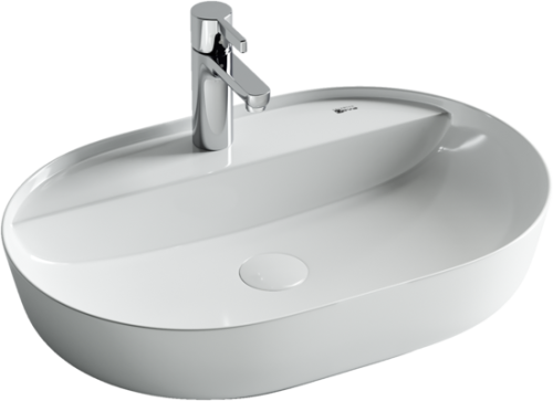 Раковина из сантехнического фарфора Ceramica Nova MODO CN2004 60х50 накладная цвет белый 1 отверстие под смеситель - фото 2