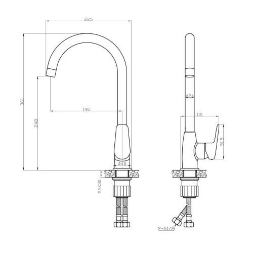 Смеситель для кухни Tokito HAPPO TOK-HAP-1013 на мойку хром - фото 2