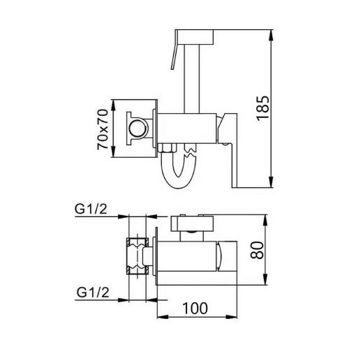 Гигиенический душ со смесителем Filarete Fing FL101BG серый - фото 3