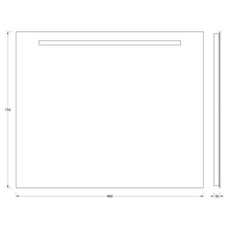 Зеркало с подсветкой Evoform Ledline BY 2106 90х80 подвесное