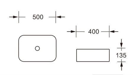 Раковина из сантехнического фарфора Cerutti SPA CR0084 50х40 накладная цвет белый без отверстий под смеситель