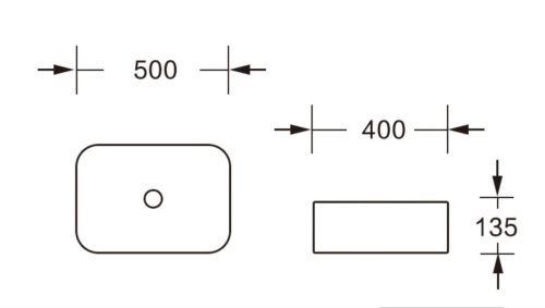 Раковина из сантехнического фарфора Cerutti SPA CR0084 50х40 накладная цвет белый без отверстий под смеситель - фото 4