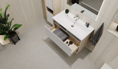 Тумба под раковину Jorno TOSSONY Toss.01.90/P/SS-W/JR 90х40 подвесная цвет белый - фото 3