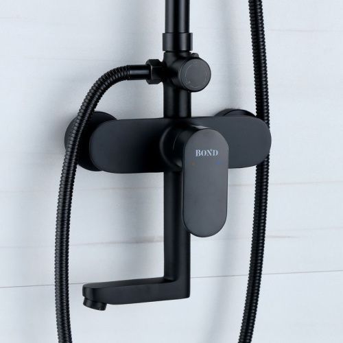 Душевая стойка Bond Cube B01-9488 настенная цвет черный - фото 5