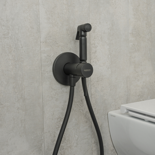 Гигиенический душ со смесителем Mariani B14185NXW черный - фото 4