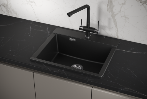 Кухонная мойка Granula 5804, ТУРМАЛИН 60х50 цвет черный поверхность матовая
