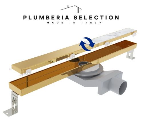 Душевой лоток Plumberia Selection PSL LINEAR PSL60OR 60х5 золото - фото 2