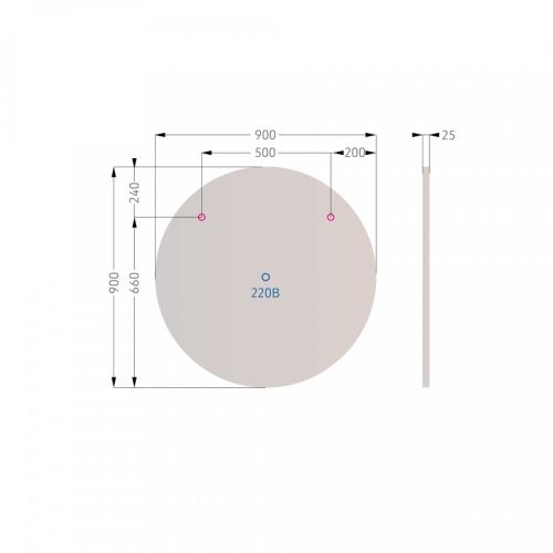 Зеркало с подсветкой Alavann Rondo ALV0115003 90х90 подвесное - фото 3