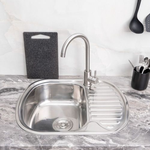 Кухонная мойка Melana 215 ti (*10) 60х50 цвет хром - фото 3