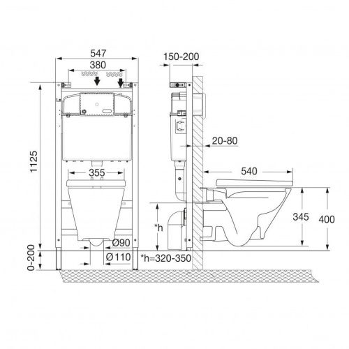 Комплект унитаз с инталляцией и клавишей смыва Roca The Gap 7893104100 - фото 4