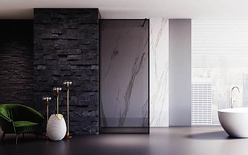 Душевая перегородка Veconi Korato KR81BT-120-05-C4 120х200 стекло тонированное профиль черный