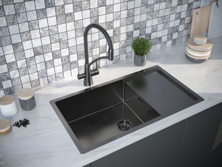Кухонная мойка Paulmark GERBERG 78F UNI PM217844-GM 45х40 цвет вороненая сталь поверхность брашированная