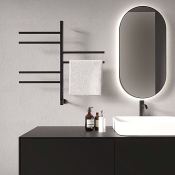 Полотенцесушитель электрический Vincea VTD-1S2CBE 45х80 черный