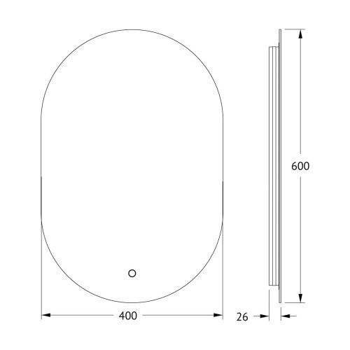 Зеркало с подсветкой Defesto OPTI DF 2911S 40х60 подвесное - фото 2